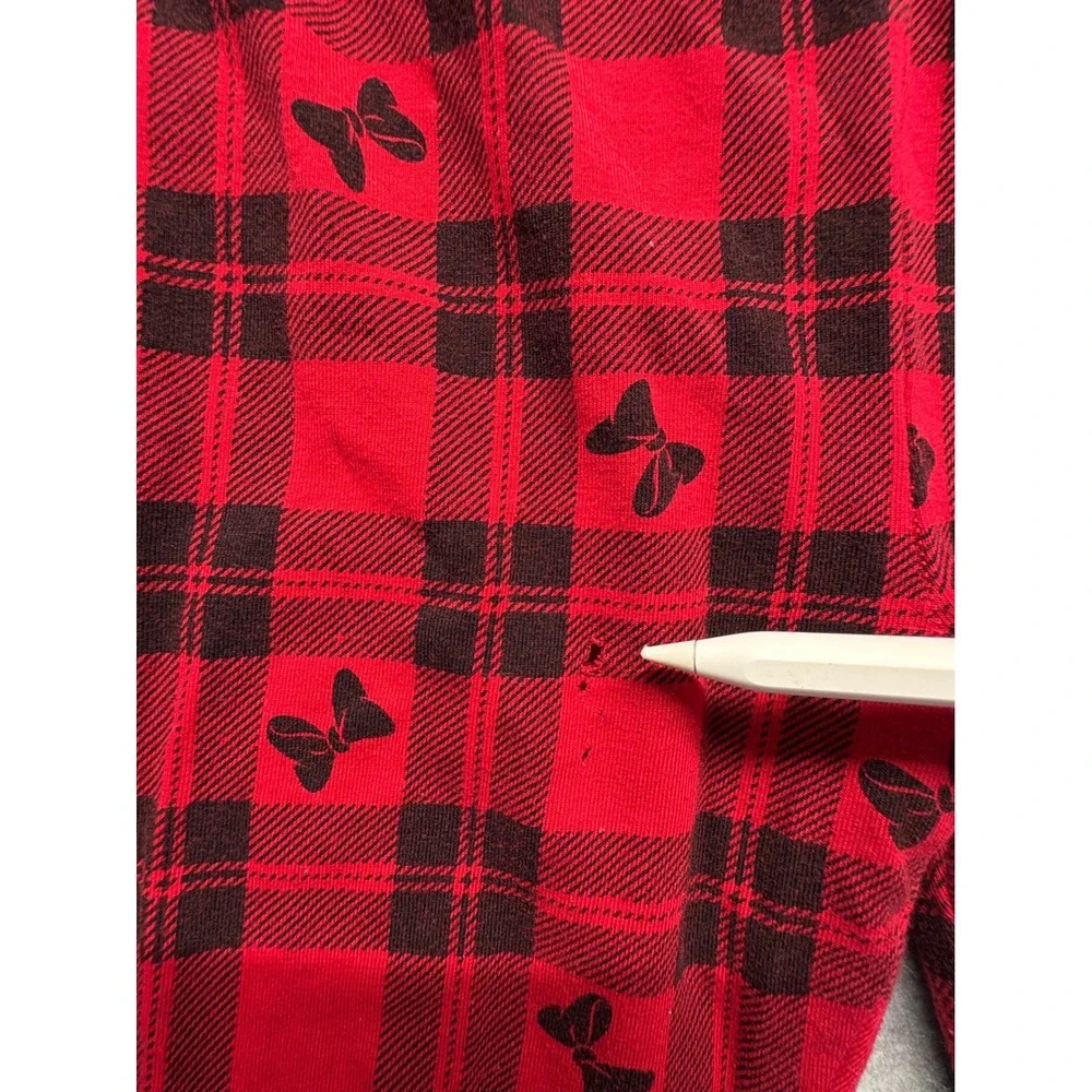 Disney Minnie Mouse Girls‎ 5T Sweatshirt and Plaid Leggings Set Grey Red 2pc